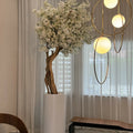 Mattbeige St. Tropez Vase mit weißem Blütenzweigebaum
